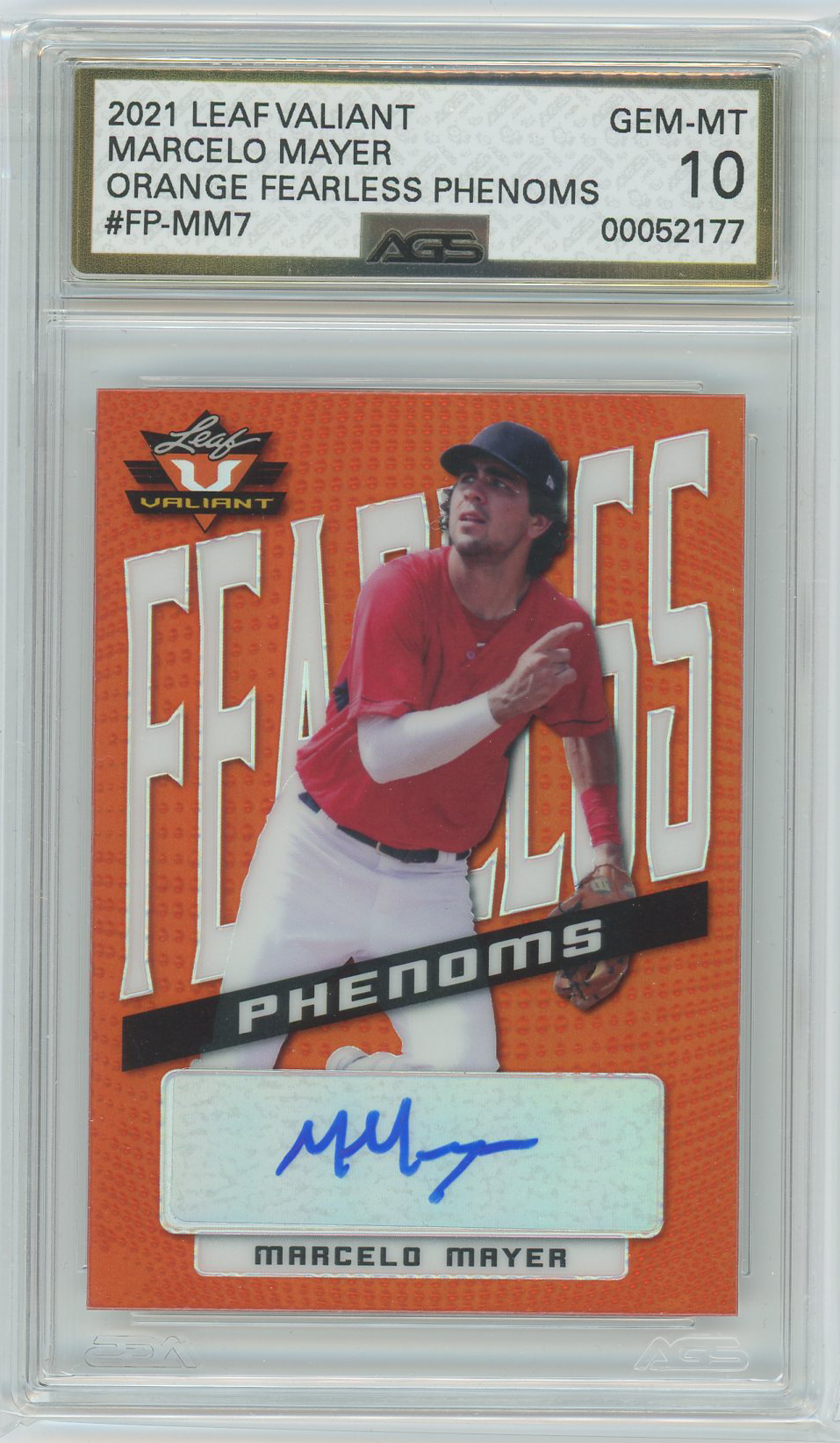 Ags (Gem-Mt 10) Marcelo Mayer #Fp-Mm7 - Serialized Autograph #39/99 - 2021 Leaf Valiant (#00052177)