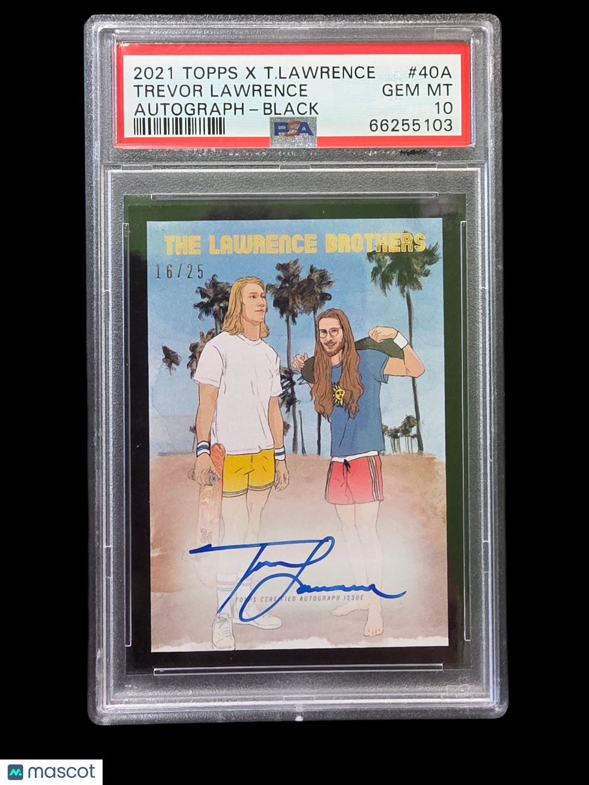 Sports Topps 2021 Topps X Trevor Lawrence Trevor Lawrence #40a Autograph Black PSA 10