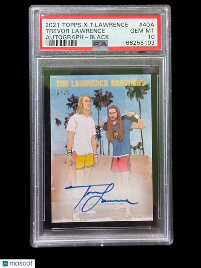 Sports Topps 2021 Topps X Trevor Lawrence Trevor Lawrence #40a Autograph Black PSA 10