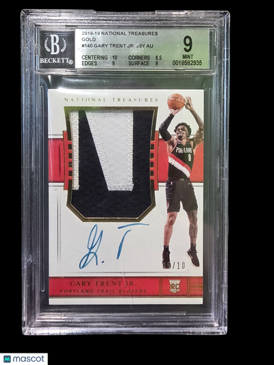 Sports Panini 2018 Panini National Treasures Gold Gary Trent Jr. Jsy #140 BGS 9 Auto 9