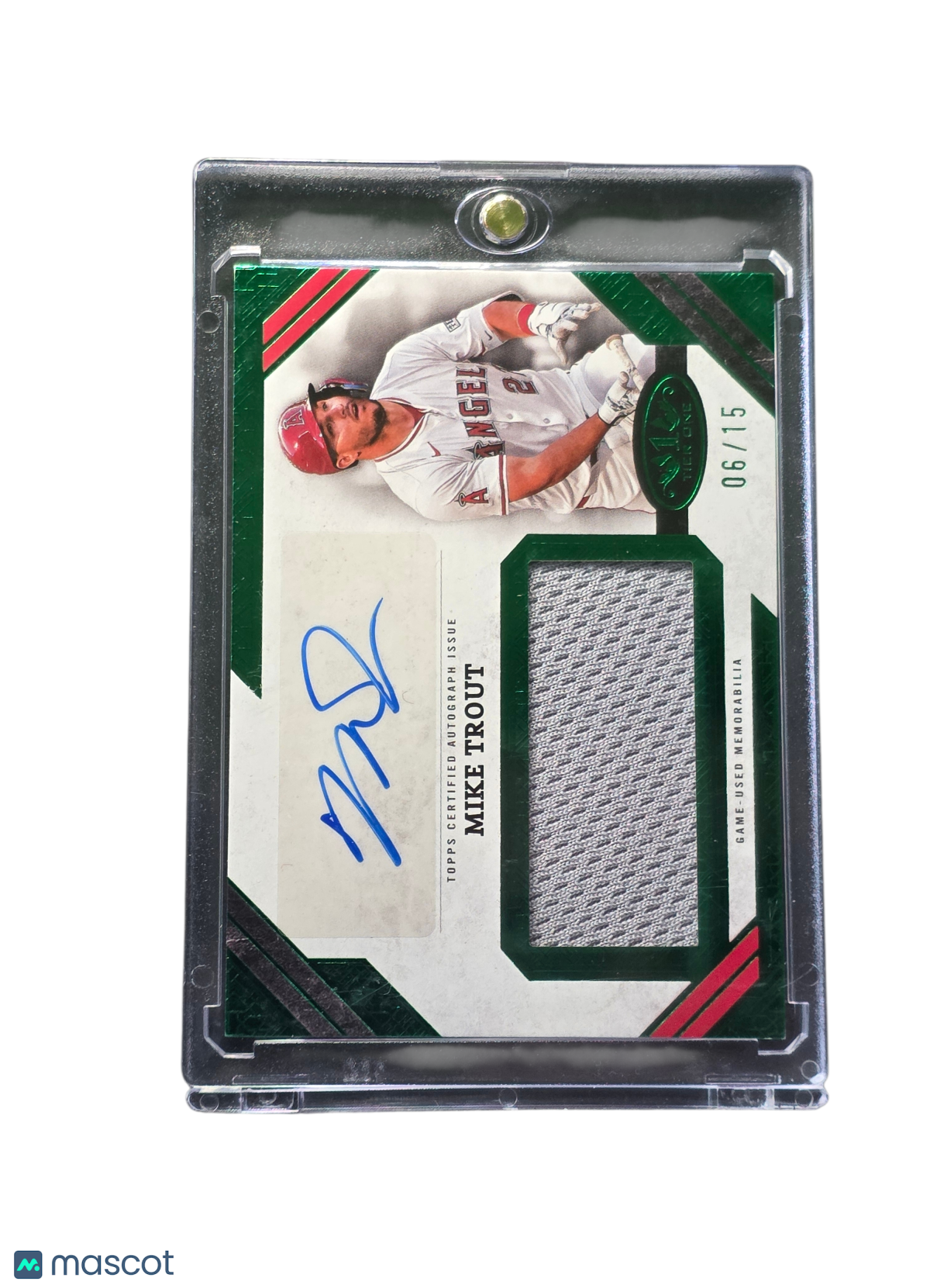 Baseball Topps 2025 Topps Tier One Baseball Mike Trout #Ajr-Mt Green Jumbo Relic 06/15