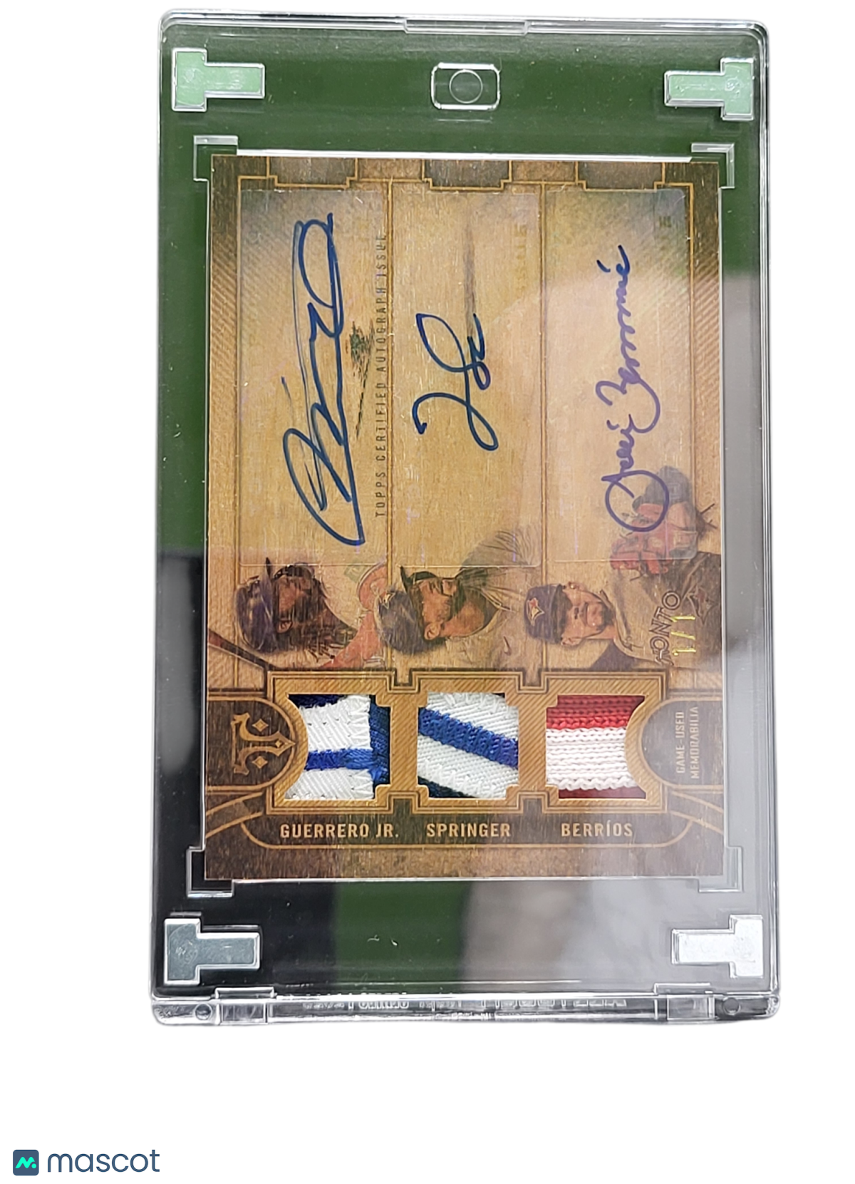 Sports Topps 2024 Vladimir Guerrero Jr. BerríOs Springer Arc-Gsb Auto Triple Relic Game-Used