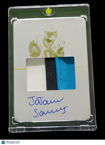 Sports Panini 2025 Panini National Ja'Tavion Sanders #182 Yellow Printing Plate Patch