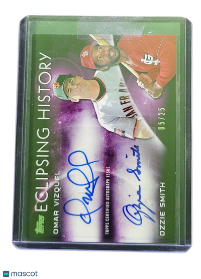 Sports Topps 2015 Topps Eclipsing Omar Vizquel Ozzie Smith #Eha-Vs Green Dual Auto 05/25