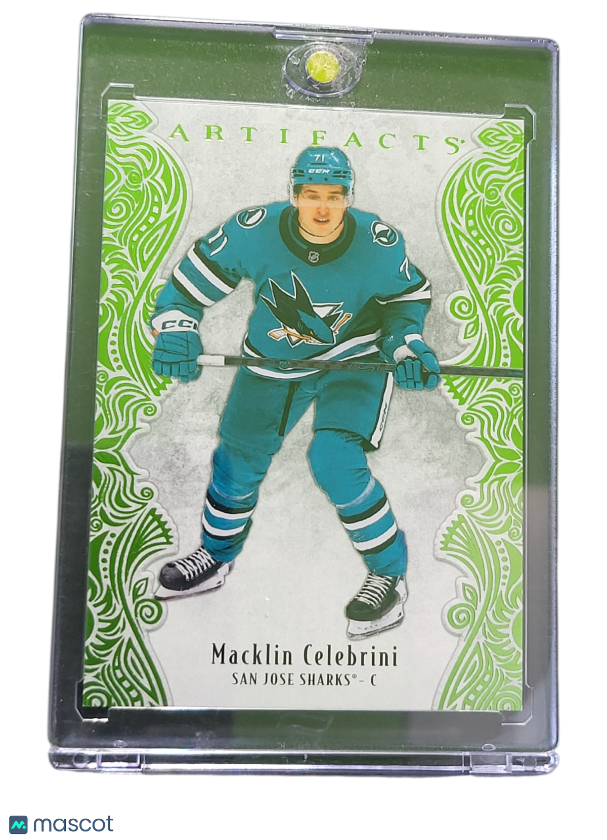 Sports Upper Deck 2025 Upper Deck Artifacts Macklin Celebrini #42 Lime Green 111/125