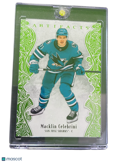 Sports Upper Deck 2025 Upper Deck Artifacts Macklin Celebrini #42 Lime Green 111/125
