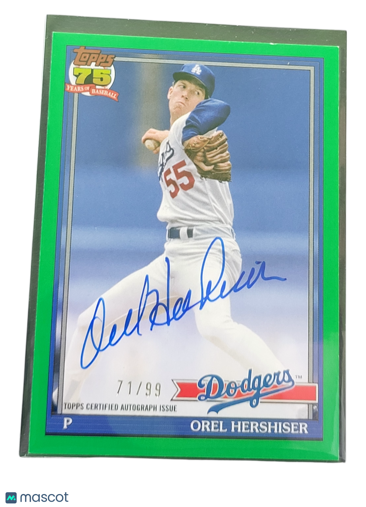 Baseball Topps 2026 Topps Baseball 75 Years Of Baseball Orel Hershiser #91a-Oh Green 71/99