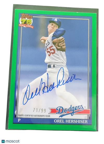 Baseball Topps 2026 Topps Baseball 75 Years Of Baseball Orel Hershiser #91a-Oh Green 71/99