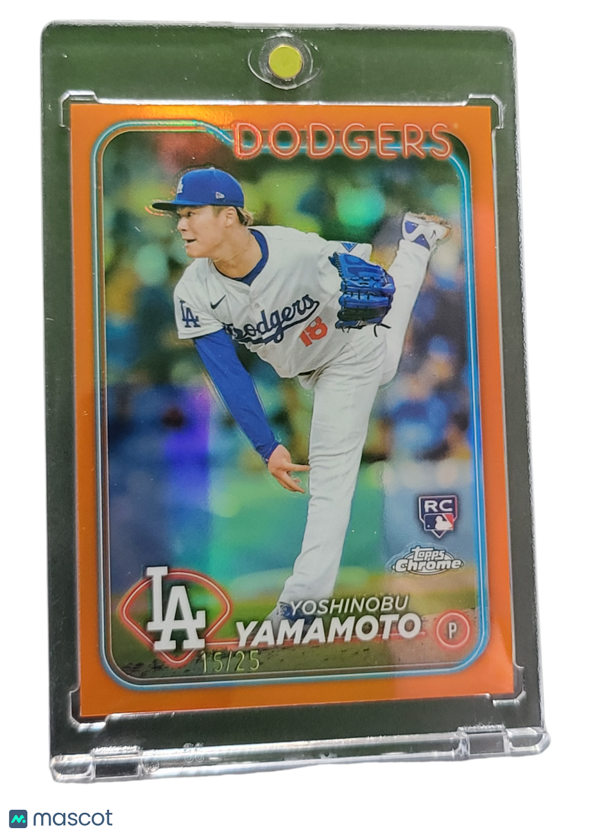 Sports Topps 2024 Topps Chrome Yoshinobu Yamamoto #18 Orange Refractor Rc 15/25