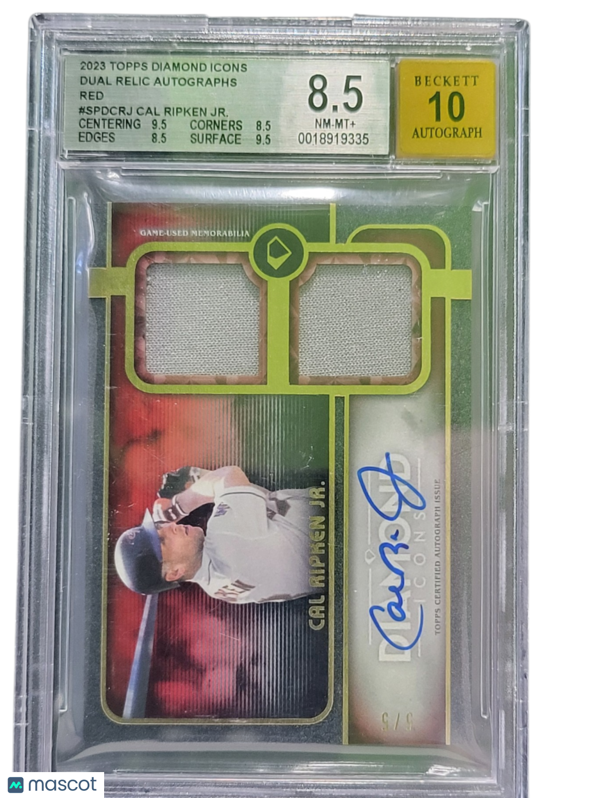 Sports Topps 2023 Topps Diamond Icons Dual Relic Auto Red Cal Ripken Jr. #Spdcrj Auto 10
