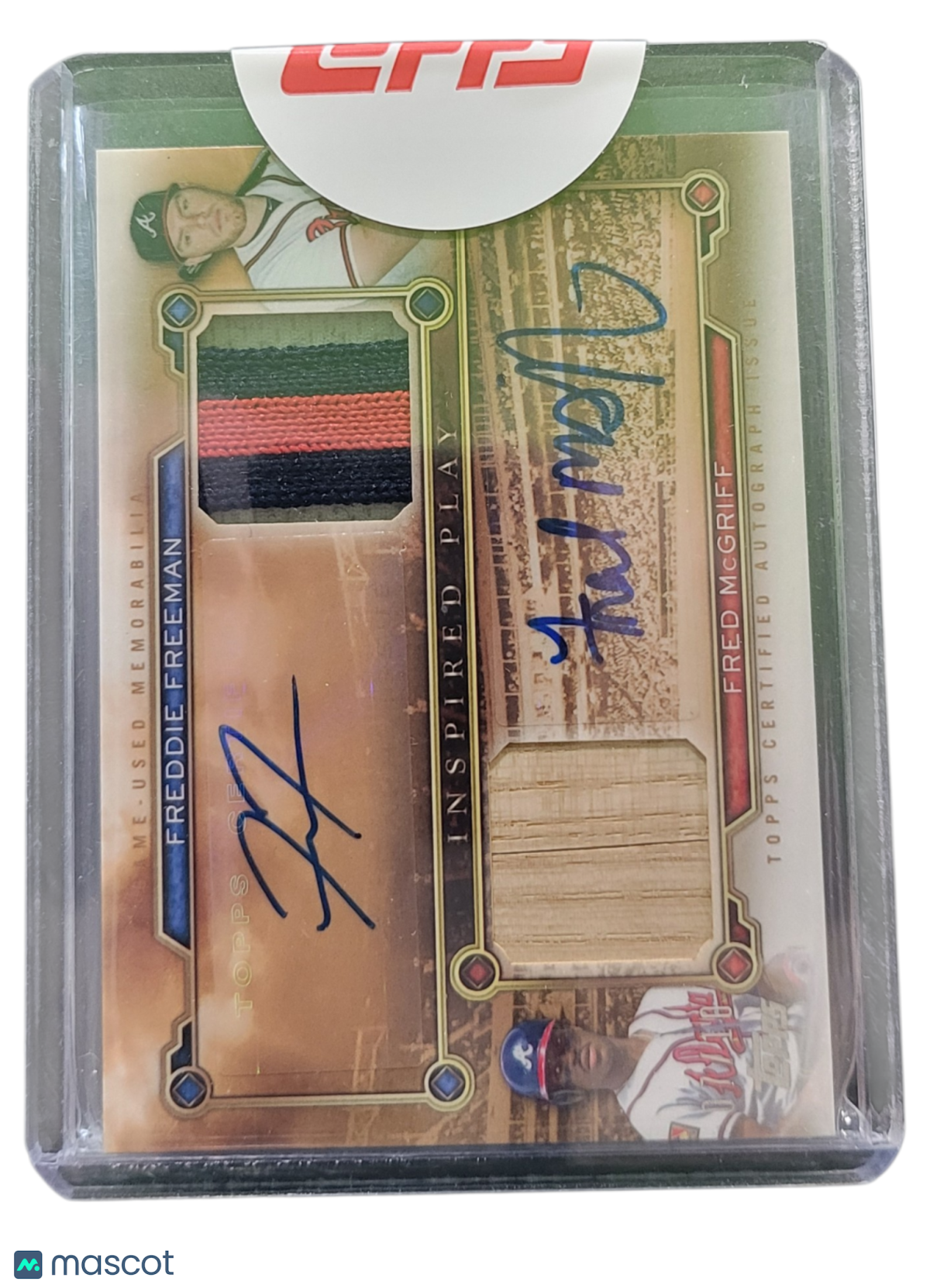 Sports Topps 2015 Topps Tribute Fred Mcgriff Freddie Freeman #Ia-Fm Dual Auto Patch Bat Relic