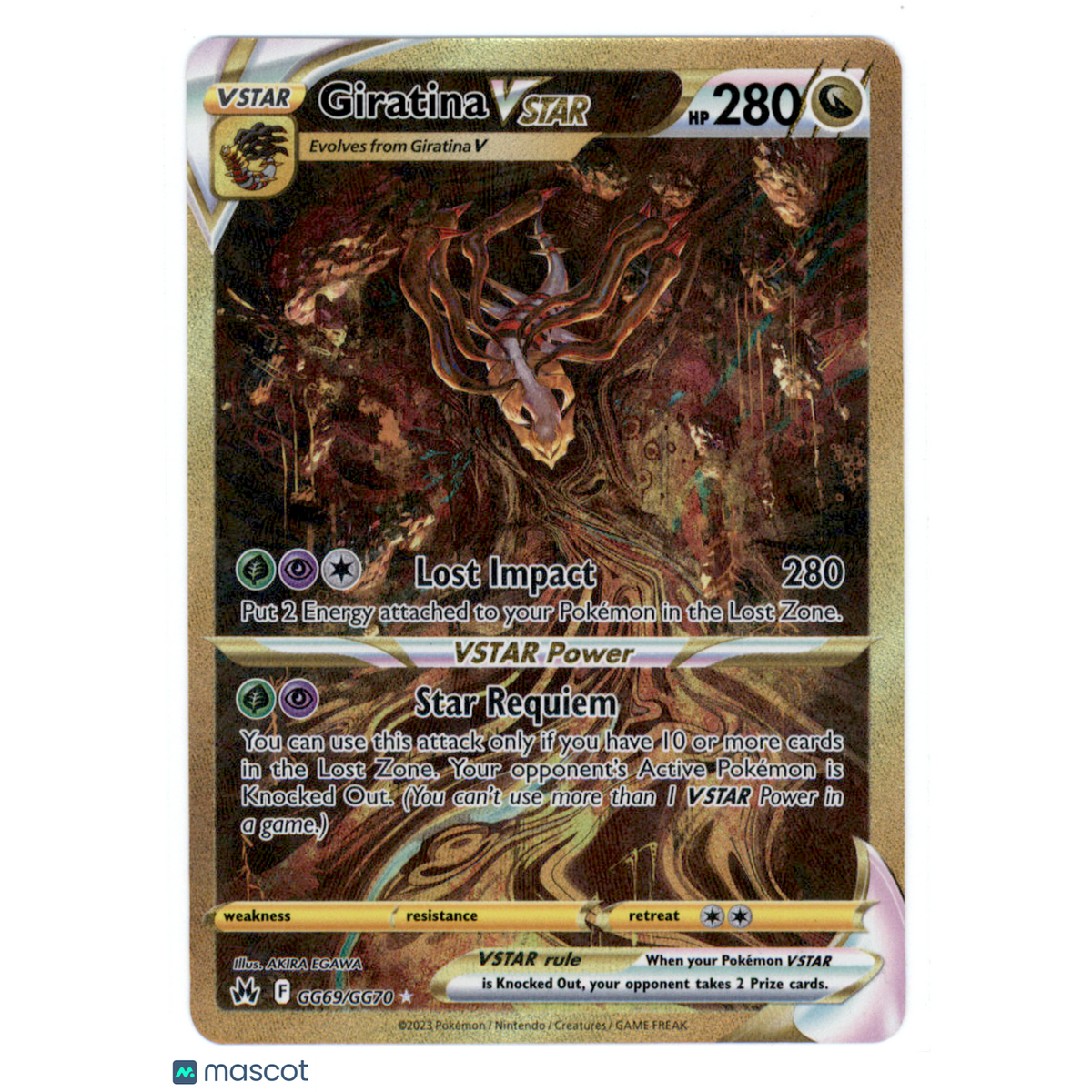 Pokémon 2023 Crown Zenith Giratina VSTAR #Gg69/Gg70 UR