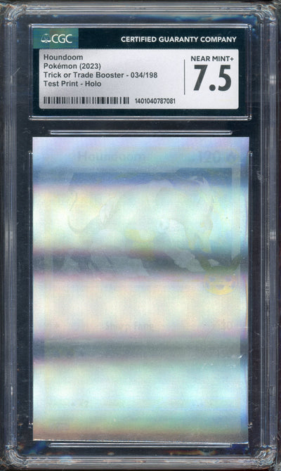 Pokémon CGC 7.5 Houndoom Trick Or Trade * Test Print * Holo