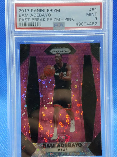 Basketball Panini Bam Adebayo 2017 Panini Prizm Pink Fast Break 21/50 PSA 9