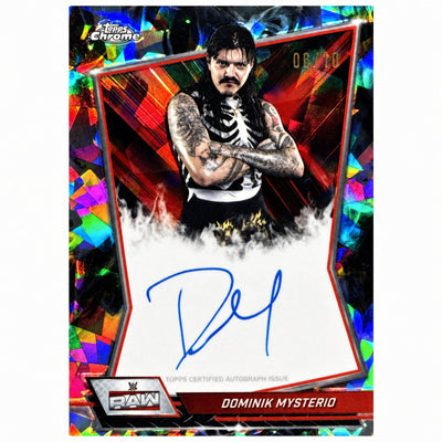 WWE Wrestling Topps 2026 Topps Chrome WWE Sapphire Dominik Mysterio Auto Black Refractor /10