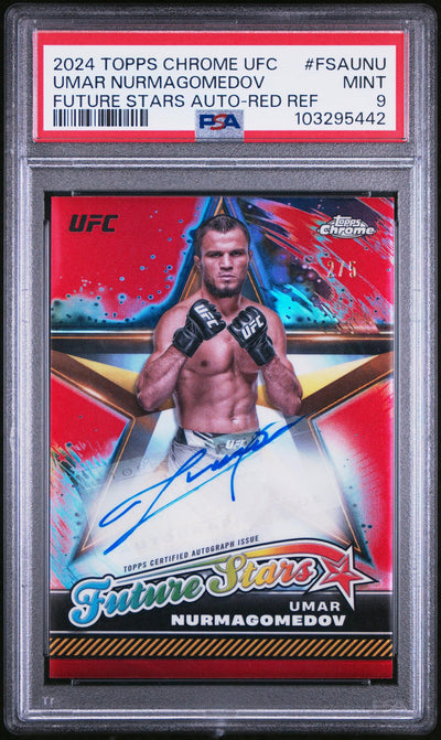 UFC MMA Topps 2024 Topps Chrome #Fsaunu Umar Nurmagomedov Future Stars /5 PSA 9