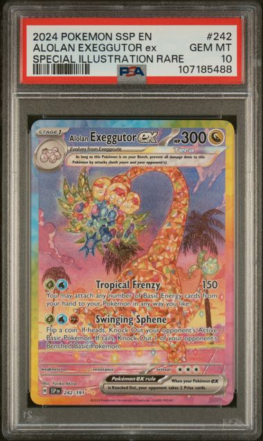 [PSA 10 - Gem Mt] Alolan Exeggutor Ex #242 - Special Illustration Rare - Surging Sparks (2024)