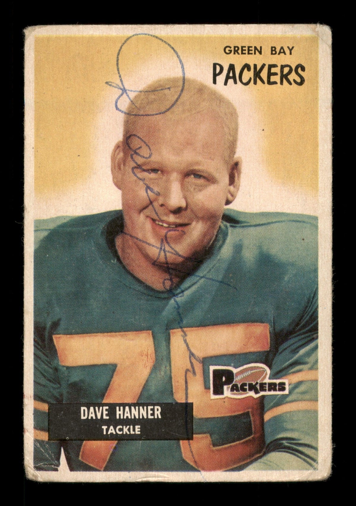Dave Hanner Autographed 1955 Bowman Card #131 Green Bay Packers Sku #198034