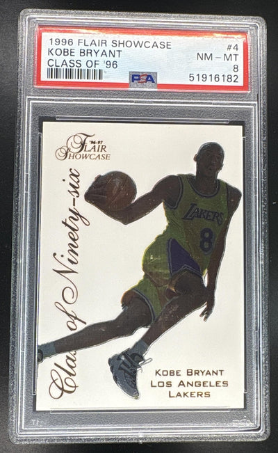 Basketball 1996 Flair Showcase Class Of 96 Kobe Bryant #4 PSA 8