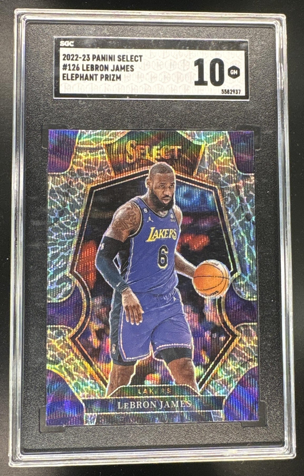 Basketball 2022-23 Select #126 Lebron James Elephant SSP Premier Level SGC 10