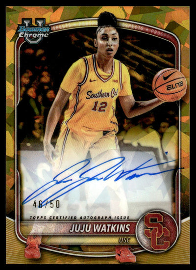 Basketball Bowman 2025 Bowman Chrome U Sapphire Juju Watkins Gold Auto /50