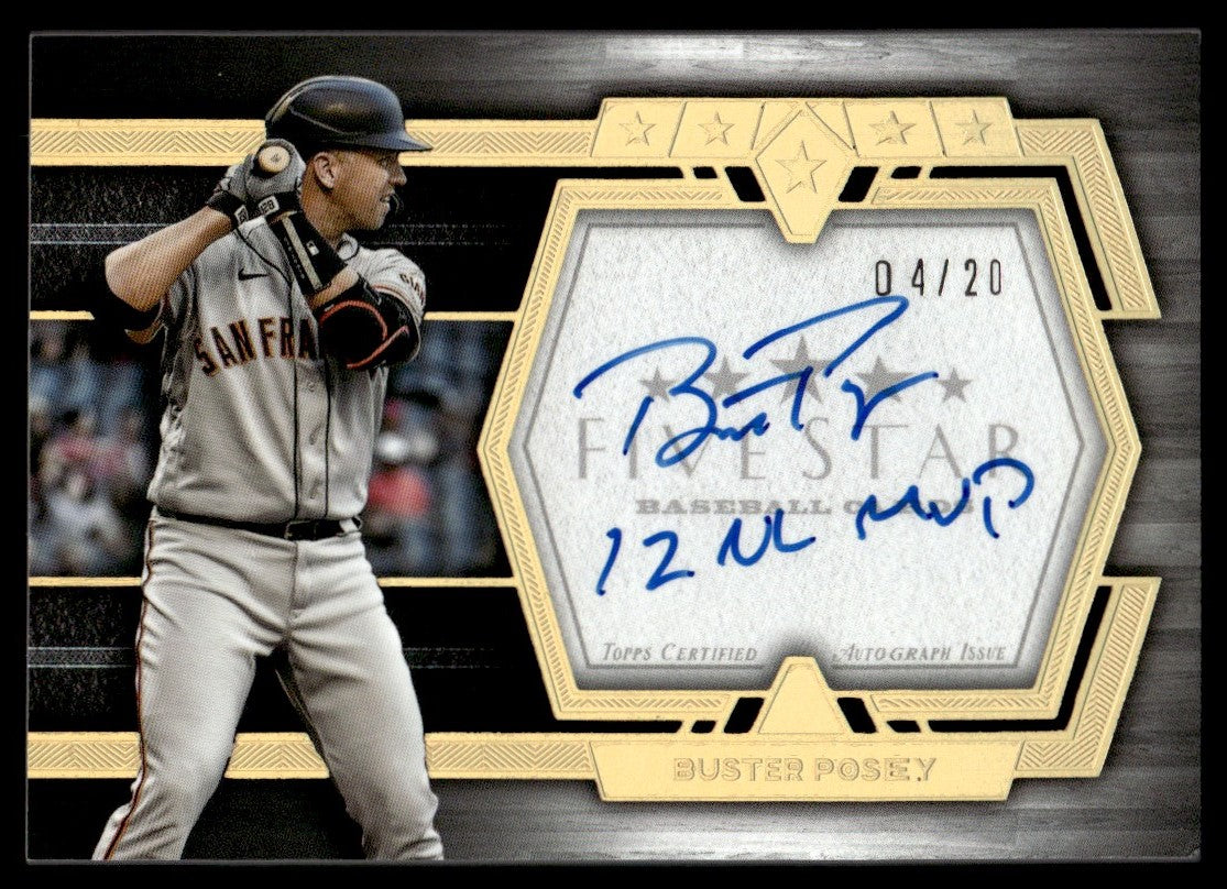 Baseball Topps 2022 Five Star Buster Posey Inscribed Auto /20 "2012 Nl Mvp"