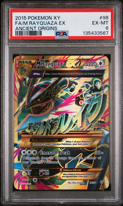 Pokémon 2015 Pokemon XY Ancient Origins M Rayquaza EX #98 PSA 6