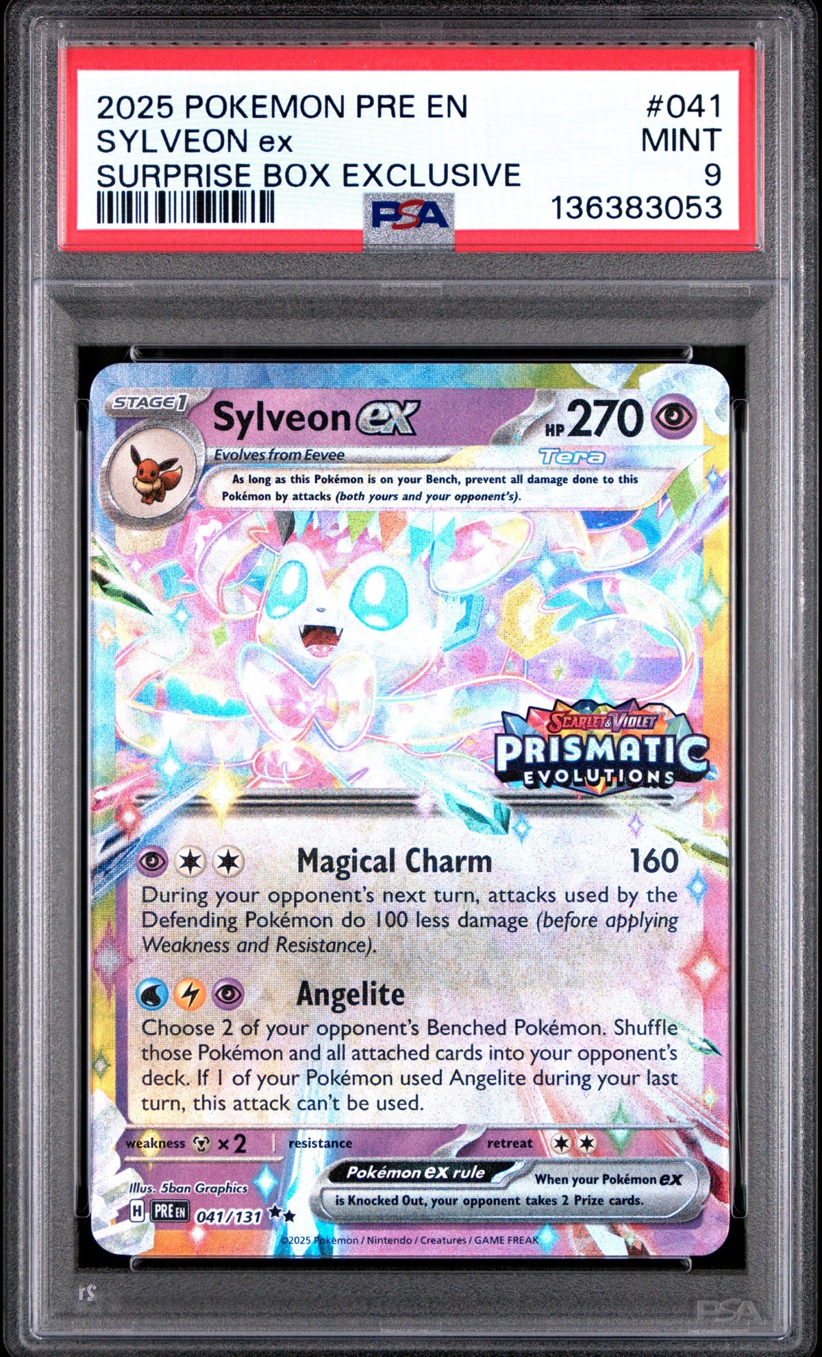 [PSA 9 - Mint] Sylveon Ex #041 - Surprise Box Exclusive - Prismatic Evolutions (2025)