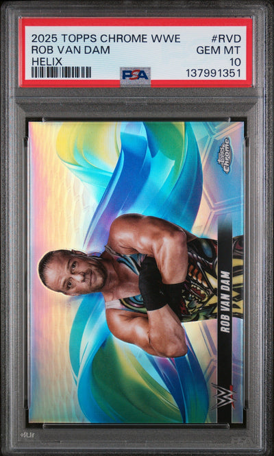 WWE Wrestling Topps 2025 Topps Chrome WWE Helix Rob Van Dam #Rvd PSA 10