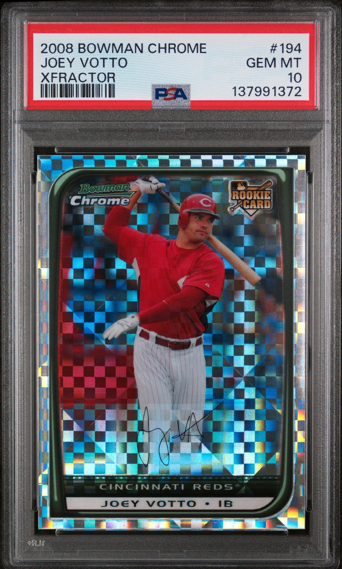 Pokémon Panini 2008 Bowman Chrome Xfractor Joey Votto #194 /250 PSA 10