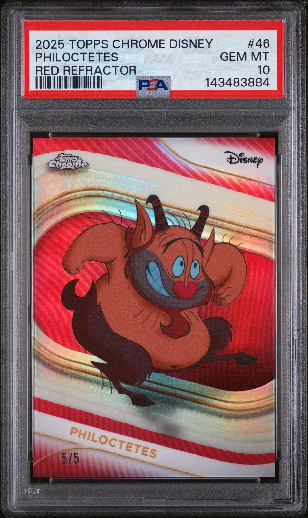 Sports Topps 2025 Topps Chrome Disney Red Refractor Philoctetes #46 5/5 PSA 10