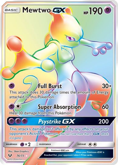 Mewtwo Gx (Secret) (76/73) Sun & Moon: Shining Legends]