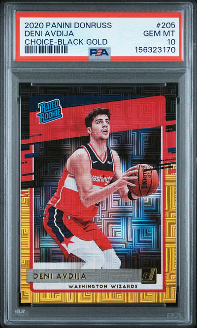 Pokémon Panini 2020 Panini Donruss Choice Black Gold Deni Avdija #205 /8 PSA 10