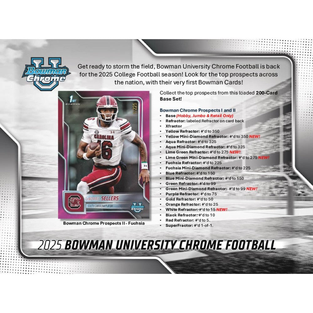 Pokémon Topps 2025 Bowman Chrome U Football Breakers Delight 10 Box Case