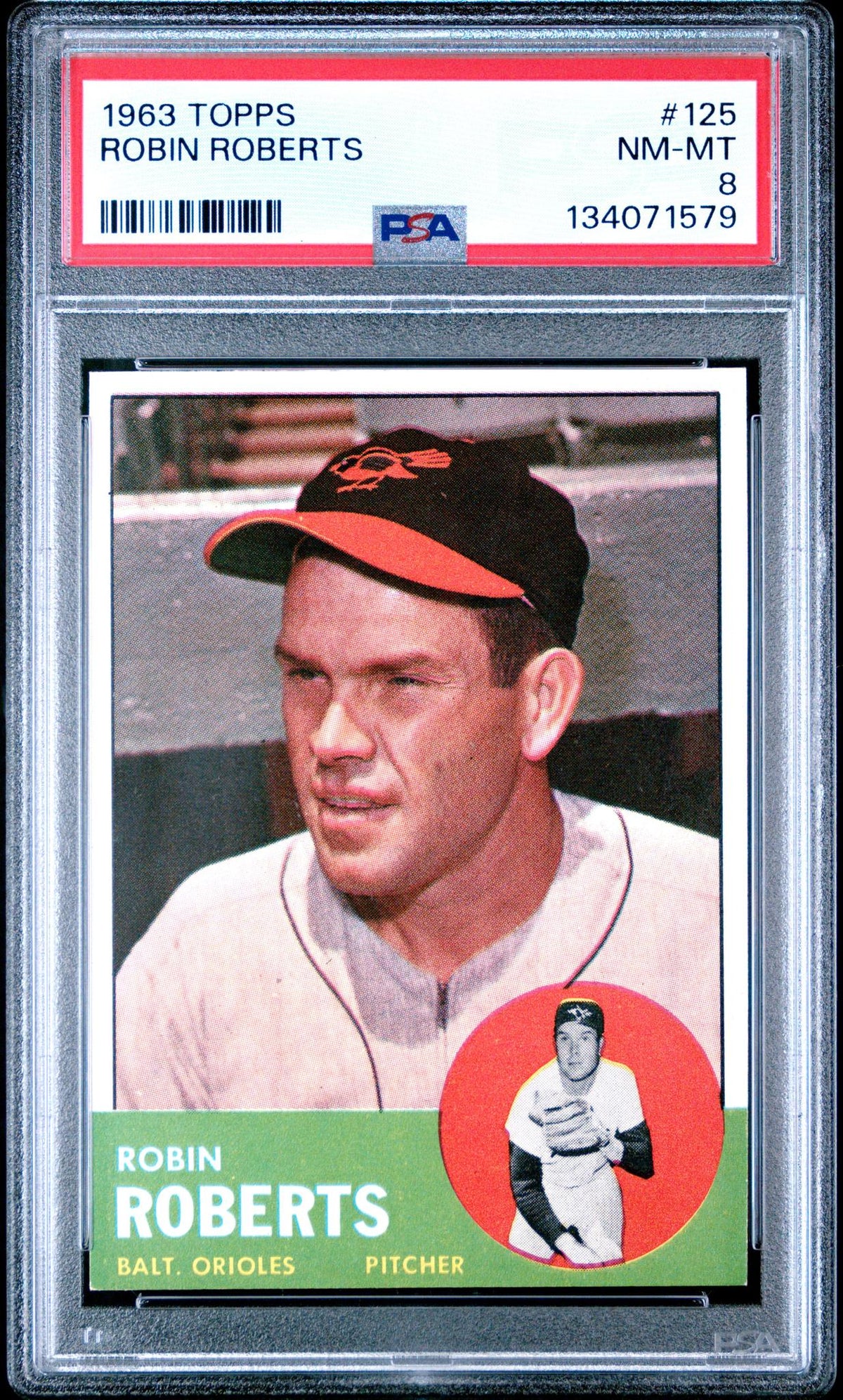 Pokémon Panini 1963 Topps Robin Roberts #125 PSA 8
