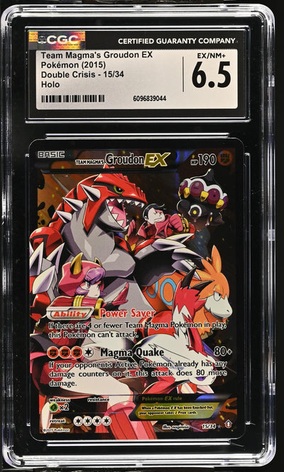 Pokémon Panini 2015 Pokemon #15/34 Groudon EX Double Crisis CGC 6.5
