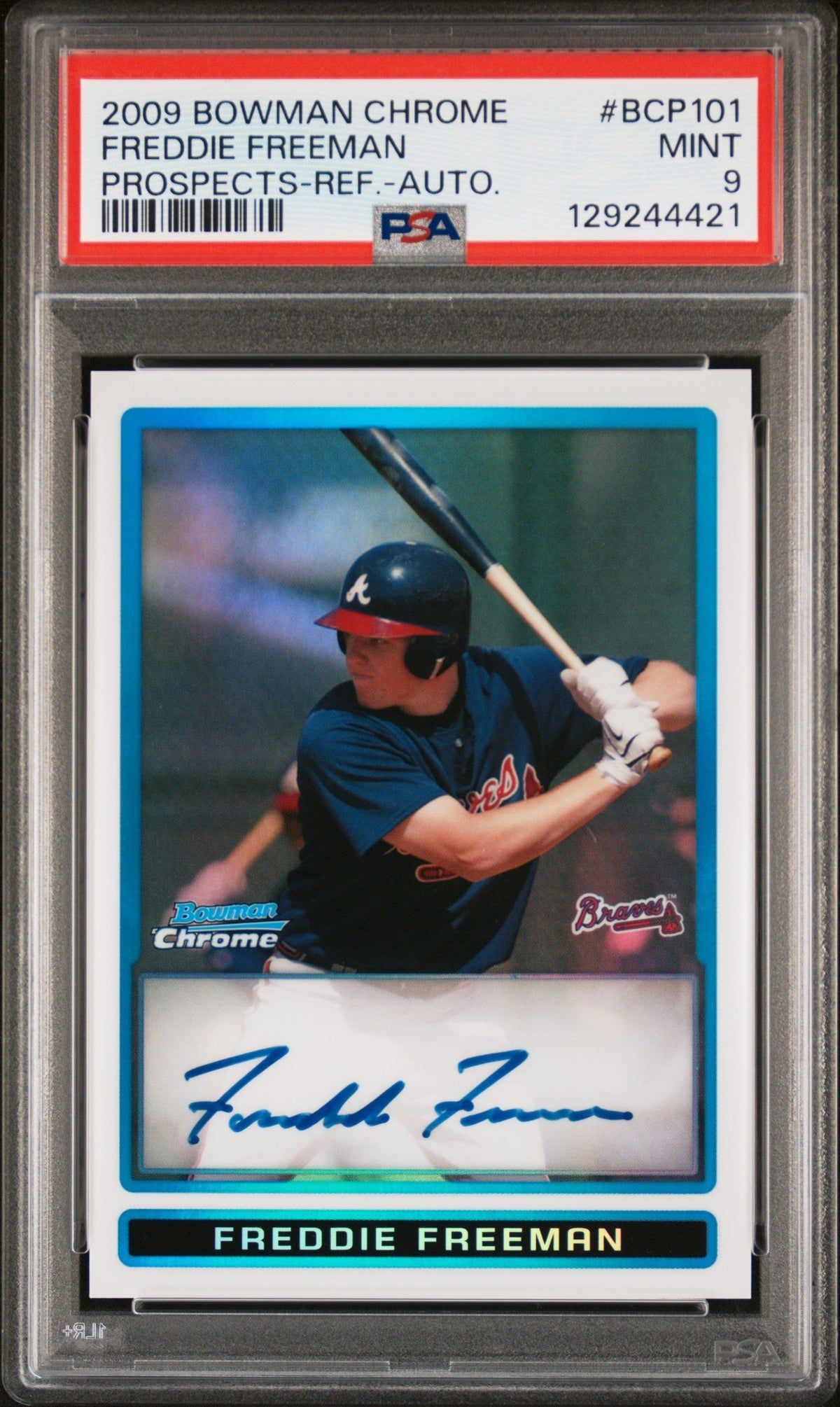 Pokémon Panini 2009 Bowman Chrome Prospect Autograph Refractor Freddie Freeman #Bcp101 /500 PSA 9