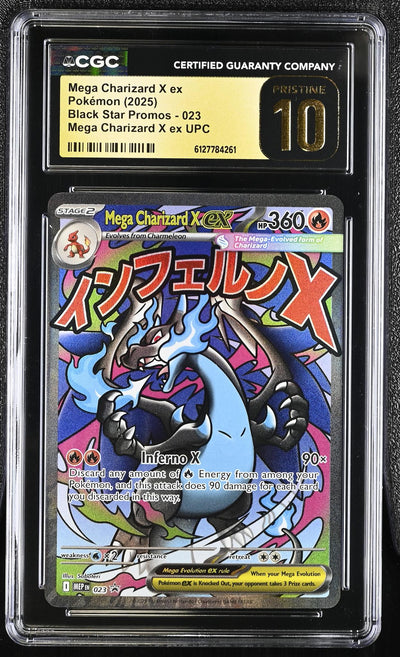 Pokémon Panini 2025 Black Star Promos #023 Mega Charizard X EX Mega Charizard X EX Upc CGC 10