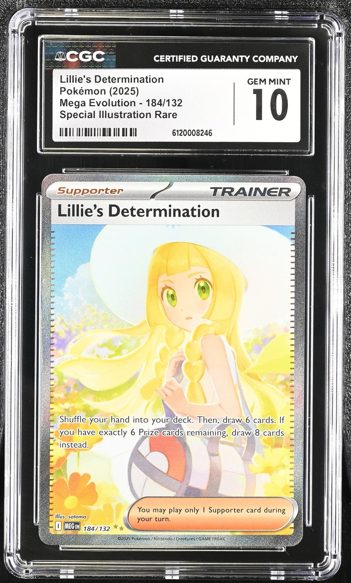 Pokémon Panini 2025 Pokemon #184/132 Lillie'S Determination Mega Evolution CGC 10