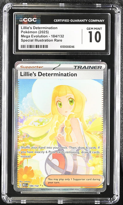 Pokémon Panini 2025 Pokemon #184/132 Lillie'S Determination Mega Evolution CGC 10