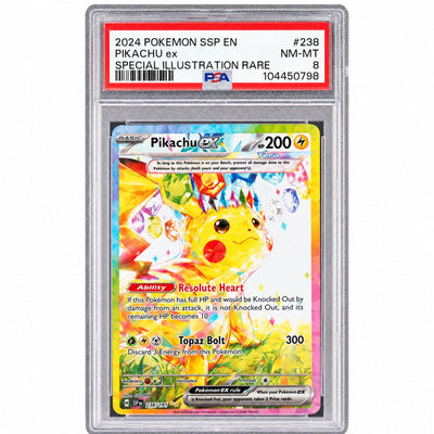 Pokémon Panini 2024 Pokemon Scarlet And Violet Surging Sparks Special Illustration Rare Pikachu EX #238 PSA 8