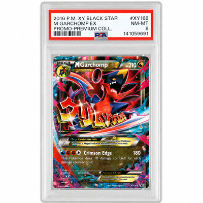 Pokémon Panini 2016 Pokemon XY Black Star Promo Premium Collection Holo Mega Garchomp EX #Xy168 PSA 8