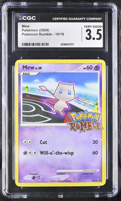 Pokémon Panini 2009 Pokemon #10/16 Mew Pokemon Rumble CGC 3.5