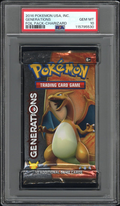 Pokémon Panini 2016 Pokemon Usa, Inc. Generations Foil Pack Charizard Foil Pack PSA 10 115795530