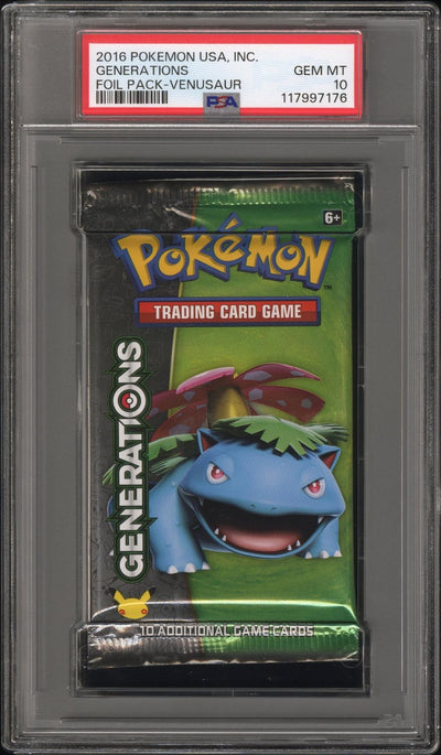 Pokémon Panini 2016 Pokemon Usa, Inc. Generations Foil Pack Venusaur Foil Pack PSA 10
