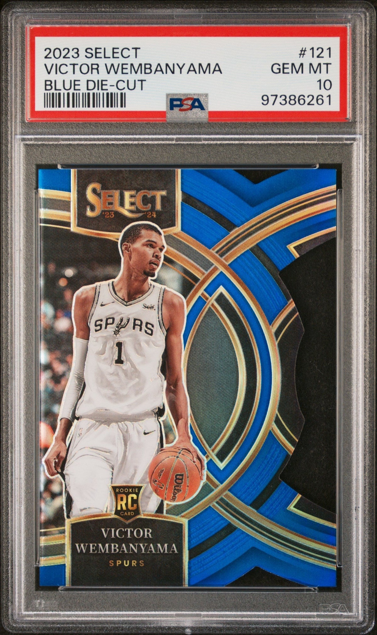 Basketball Panini 2023 Panini Select Blue Die-Cut Victor Wembanyama #121 /249 PSA 10