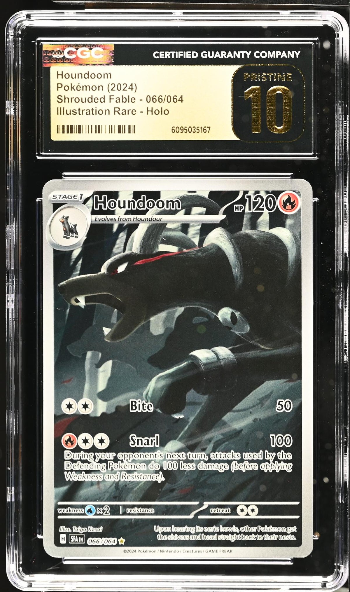 Pokémon 2024 Pokemon #066/064 Houndoom Shrouded Fable CGC 10