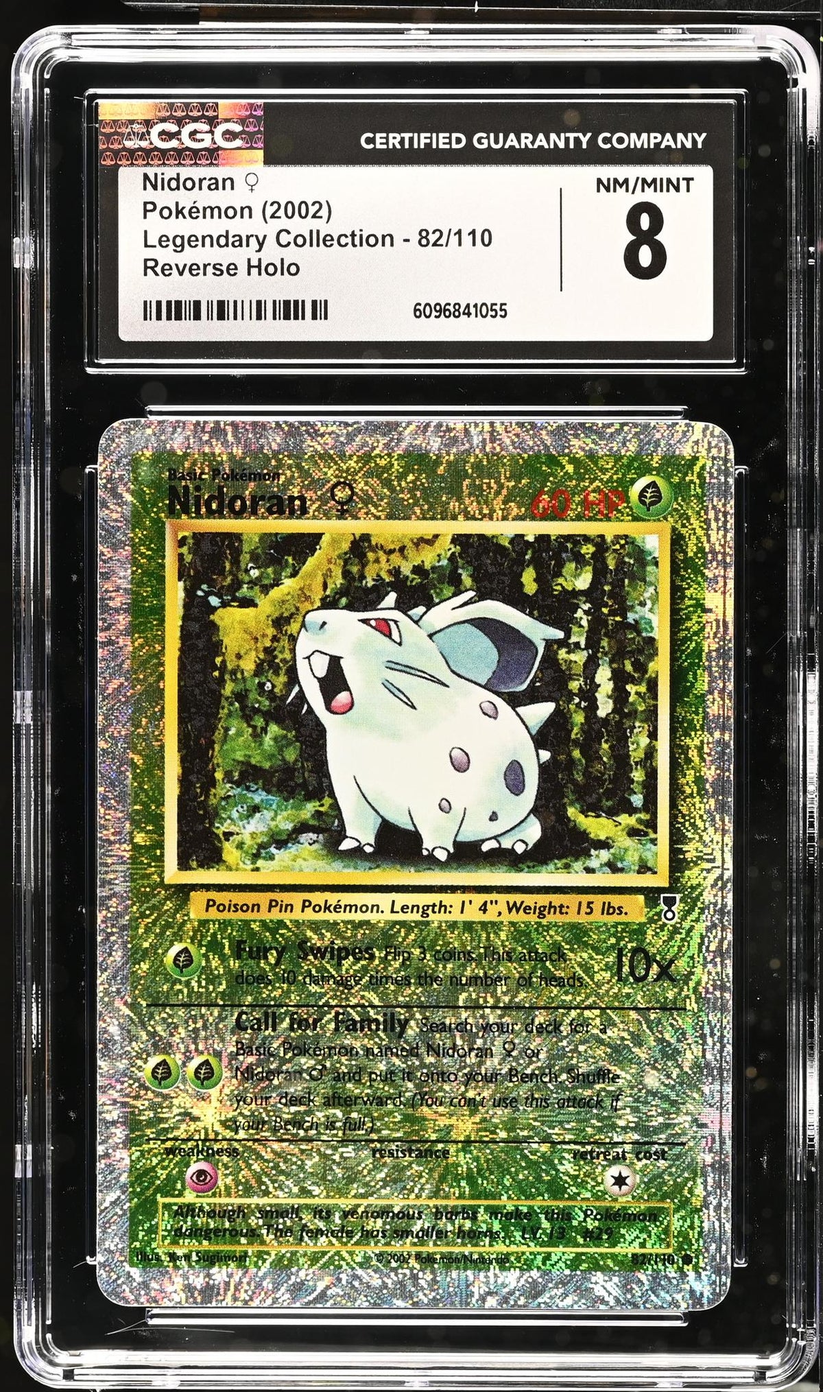 Pokémon 2002 Pokemon #82/110 Nidoran ♀ Legendary Collection CGC 8