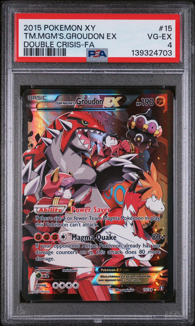 Pokémon 2015 Pokemon XY Double Crisis Team Magma’S Groudon EX #15 PSA 4