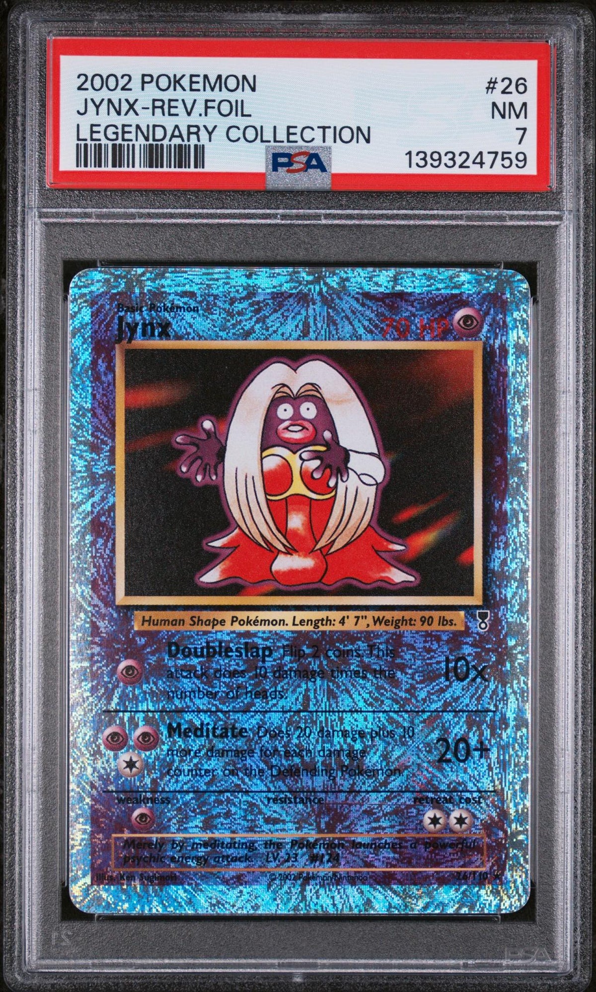 Pokémon 2002 Pokemon Legendary Collection Reverse Foil Jynx #26 PSA 7